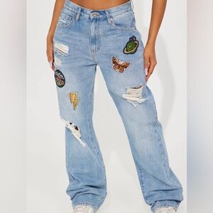 Fashion nova jeans. light wash blue. size 15.